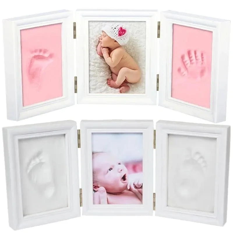 Frames pasgeborenen baby zachte klei inkpad fotolijst handafdruk 3d doe -het -zelf niet -toxische prachtige souvenirs casting voor pasgeborenen kind baby cadeau kit