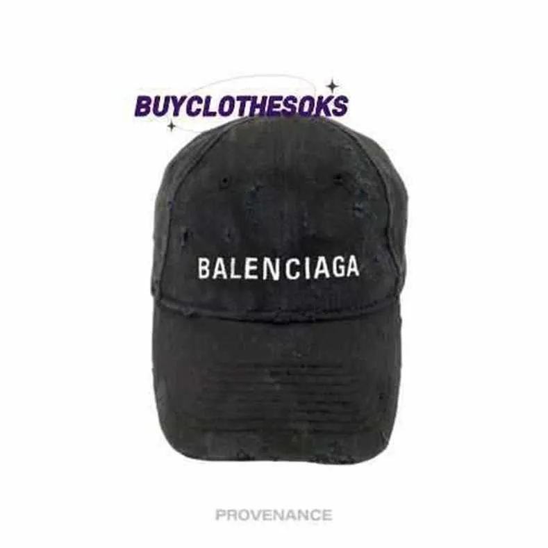 Baseball Cap Designers Hats Luxurys Sport Style Baseballcaps Hat Hat Gift Blnciaga Emploile Logo Hat - Zniszczona czarna wl