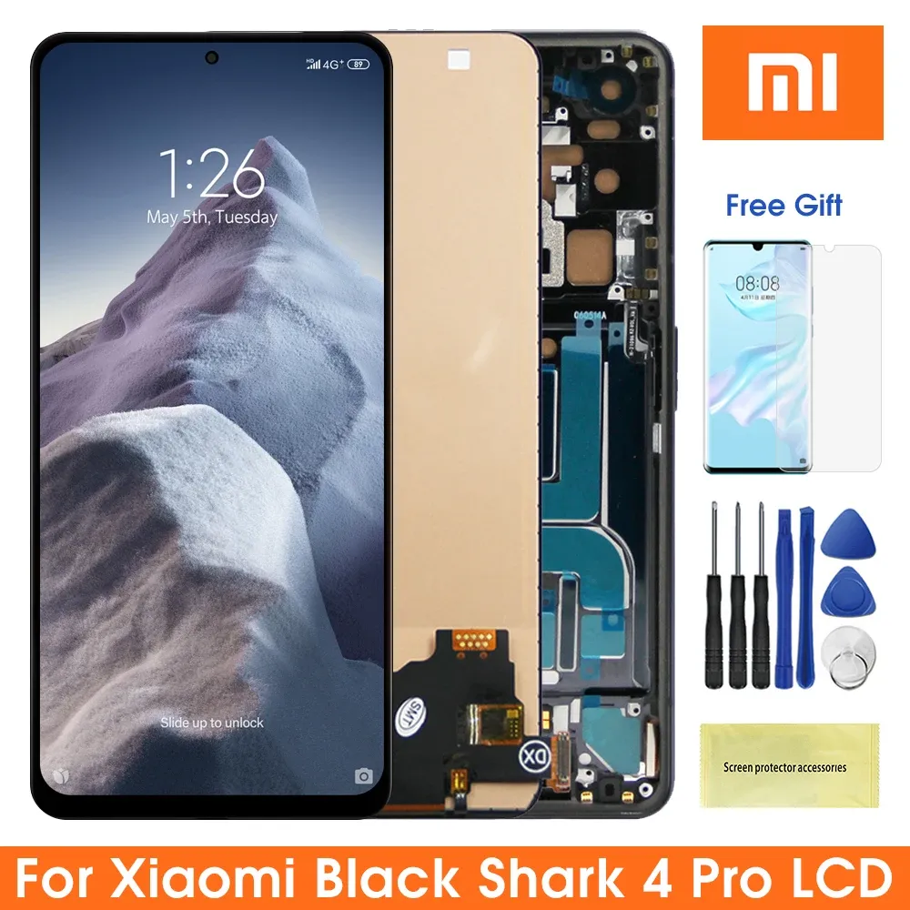 Gadgets Super Amoled Screen for Xiaomi Black Shark 4 Pro Shark Parh0 Lcd Display Touch Screen with Frame for Xiaomi Black Shark 4