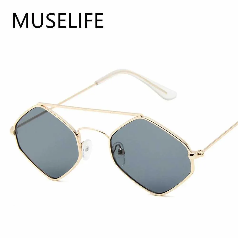 Sunglasses Fashion Diamond Sunglasses Women Retro Metal Double Beam Wild Eyeglasses Polygonal Ocean Glasses 240423