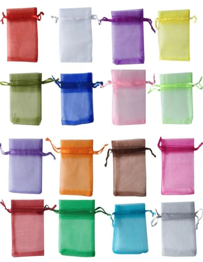 7x9cm Premium Organza Bröllop Favor Presentväskor smycken Puches Buntle Pockets Pure Yarn Bag 100pcslot Candy Bags9163190