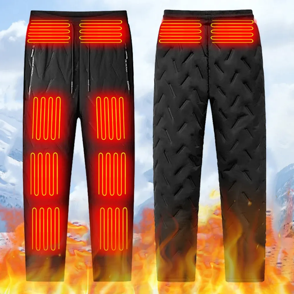 Clothings USB Heating Pants 10 Heating Zones Electric Heated Trousers 3 Temperature Modes Waterproof Winter Outdoor Sports Thermal Pants