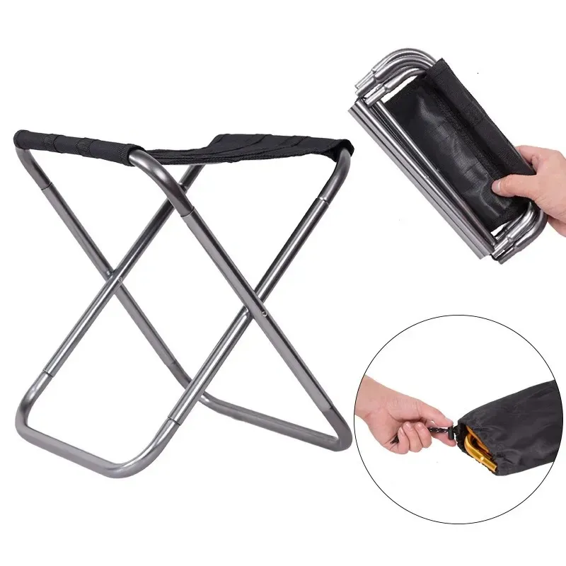 Folding small stool fishing chair picnic and camping chair folding aluminum foil cloth outdoor portable and easy to carry outdoor furniture 240422