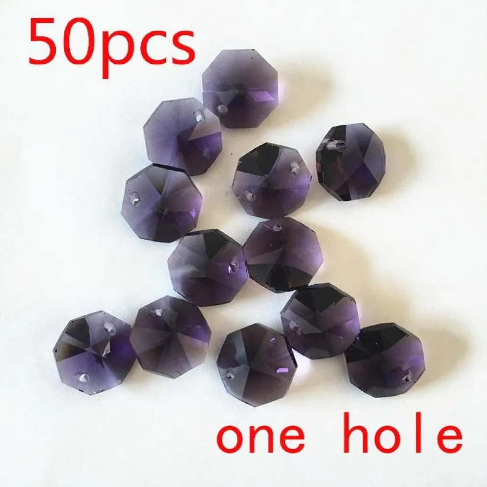 Lampadier Crystal Diy Parti da 50 pcs Lotto da 14 mm Violet per tallone Finestra Ottagono perle in Accessori per decorazioni per la casa a 1 buca 214Z214Z214Z