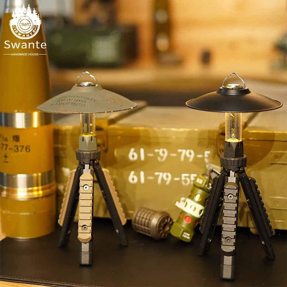 Tools SWANTE Tactical Tripod for Goal Zero Lighthouse Outdoor Camping Light Military Stand Claymore Fan Tripod Tool Camping Equipment