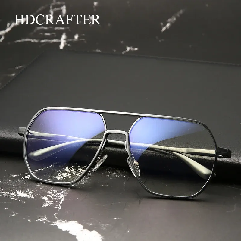 Çerçeveler Hdcrafter Metal Büyük Boyutlu Bilgisayar Gözü Gözlükler AntiBlue Işınlar Fotokromik Lensler Gözlükler Çerçeve Kadınlar Erkekler Oculos de Grau