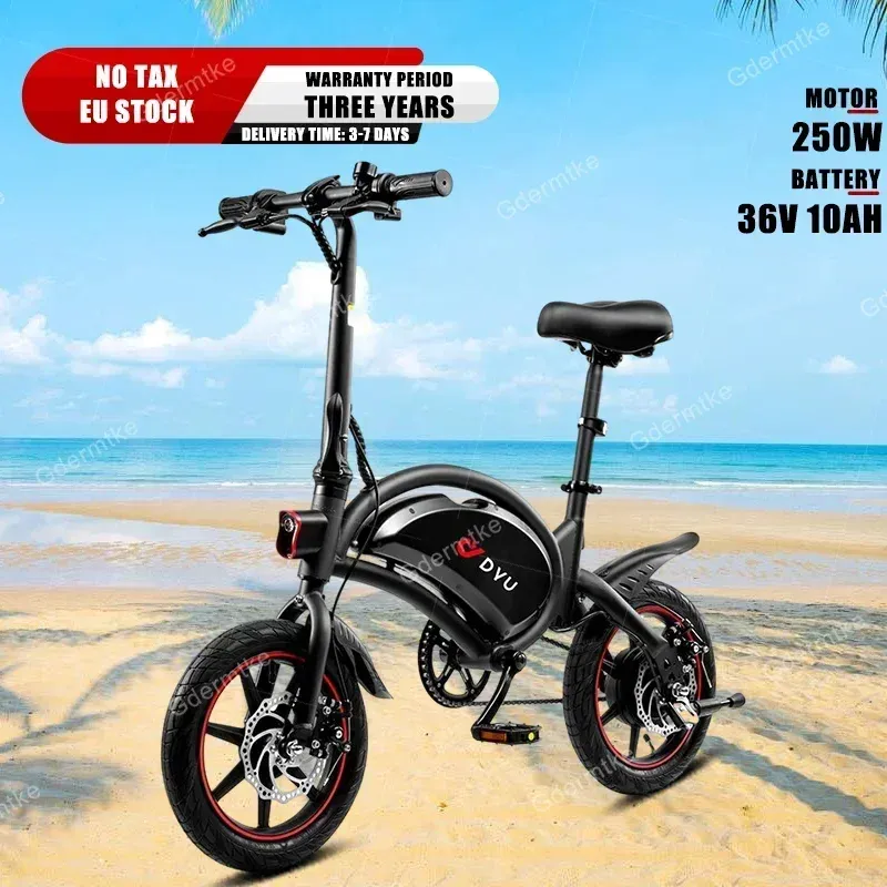 Bicycle DYU D3F Mini Electric Bike 14inch Tire Outdoor Entertainment Electric Bicycle 250W Motor 36V10AH Lithium Battery Folding E Bike