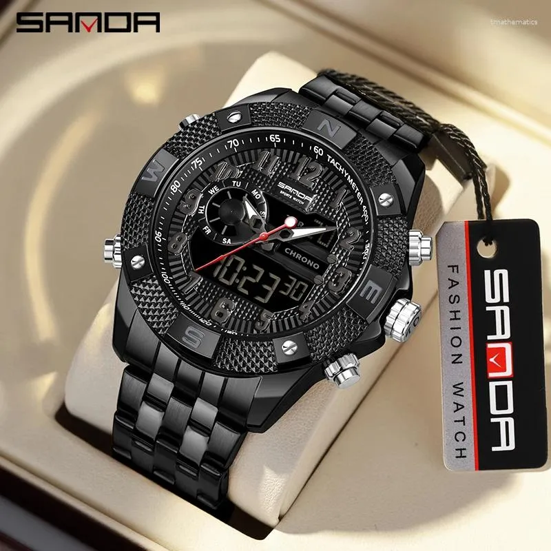 Relógios de pulso Sande top Digital Milled Military Assista a água impermeável LED LED LED Sport Sport Male Big Watches Relloguios Masculino