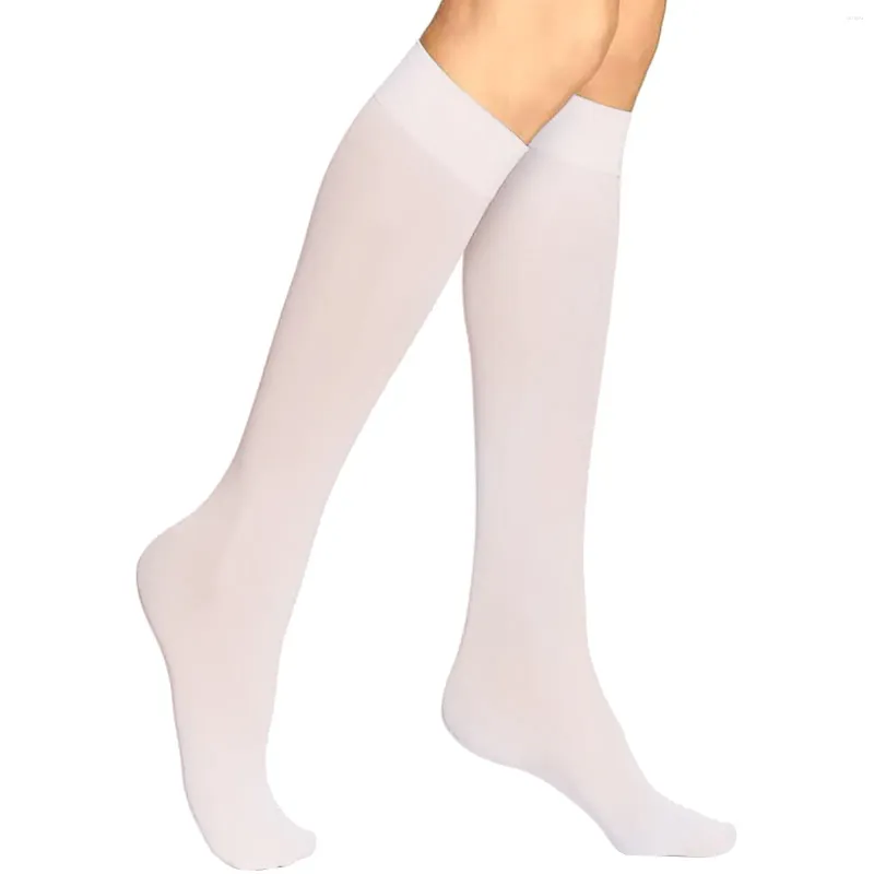 Vrouwen sokken knie hoge zijde kousen 1 paar ultrathin transparante benodigdheden voor vrouwelijke kostuumcosplay bijpassende sexy