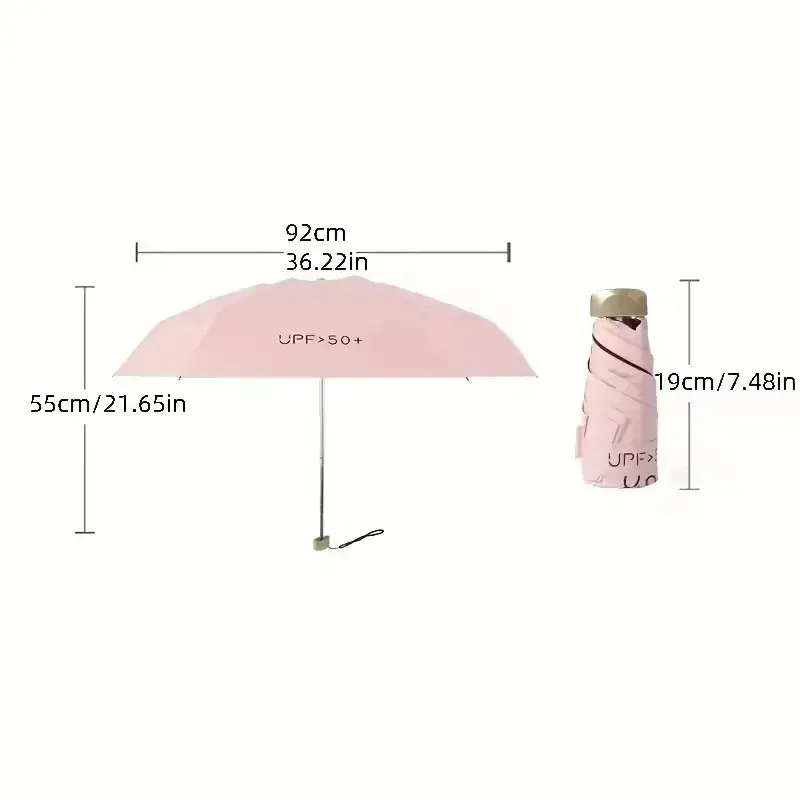 Ultra Light Mini Women's 50 Mold Sun Umbrella, Sun Protection and UV Protection Dual-Purpose paraplu, Sun Paraplella Pocket Capsu