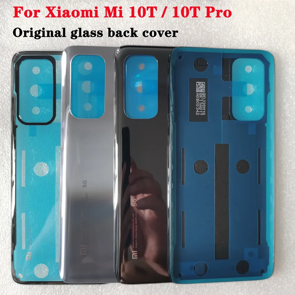 Frames New Original For Xiaomi Mi 10T Tempered Glass Back Battery Cover For Xiaomi Mi10T Pro 5G Phone Housing Case Spare Parts