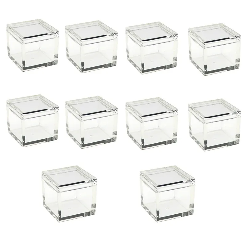 Bins 10pcs/set casi acrilici Cubi di cubi di elemento per elemento Cubo Cubo Cancella di raccolta di raccolta per cubi di elemento da 10 mm 25,4 mm