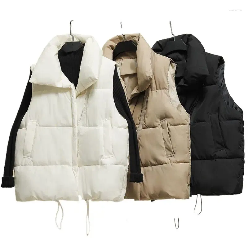 Women's Vests Women Winter Warm Cotton Padded Puffer Sleeveless Parkas Jacket Autumn Plus Size Female Waistcoat