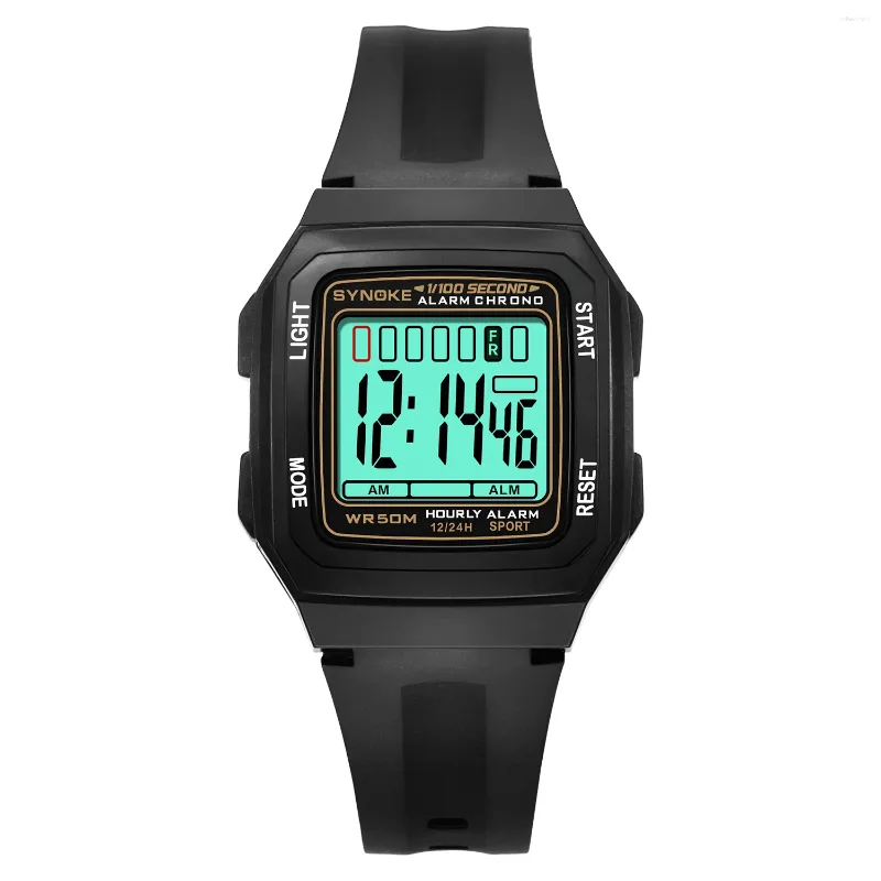 손목 시계 Synoke Sport Waterproof Men 's Watch Stopwatch Alarm Men Electronic Watches Digital Wristwatch Relogio Masculino