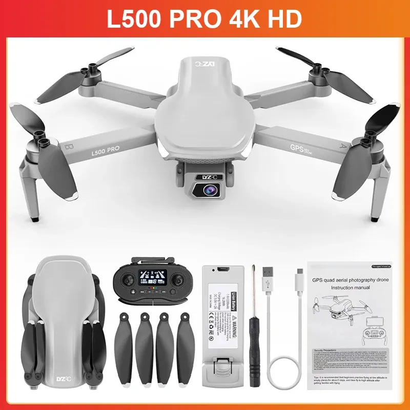 Drones L500 Pro 4K GPS Drone avec appareil photo Brushless Pro Quadcopter FPV 5G WiFi 1,2 km 25mins Flight RC Helicopter Camera Mini Drone 250G