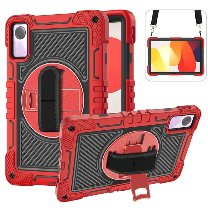 Case 360 Rotating Case For Xiaomi Pad 6 Pro 2023 Redmi Pad SE 10.61 11 inch Kickstand Cover Shockproof With Hand Shoulder Straps Capa