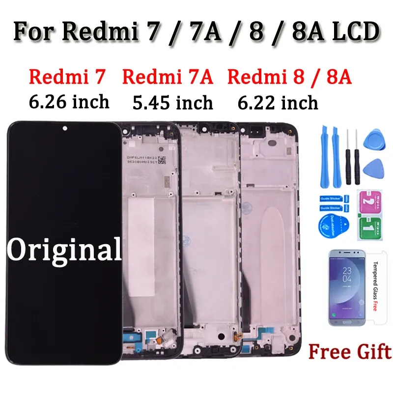 Écrans d'origine pour Xiaomi Redmi 7 LCD 7A Affichage de l'écran tactile Panneau de numériseur pour Xiaomi Redmi 8 LCD 8A Affichage des pièces de remplacement