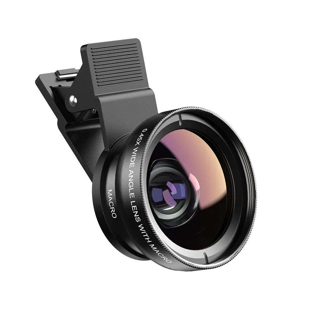 Filtros HD 0,45x lente super ampla com lente de super macro de 12,5x para smartphone como iPhone Samsung Camera Phone Lens Acessório 30