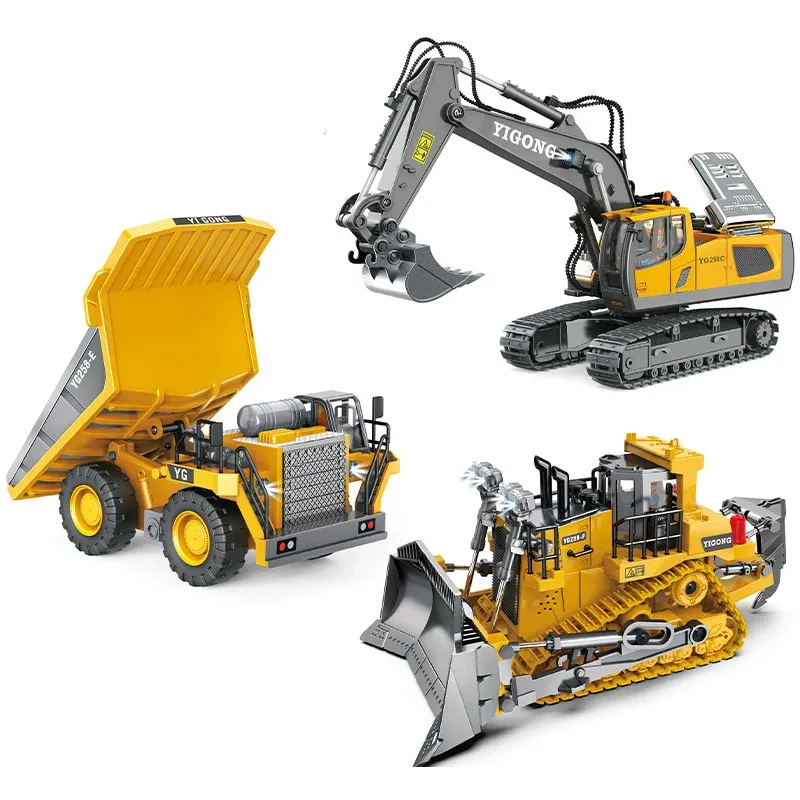 CARS 11CH RC Excavator 1:20 Remote Control Truck 2.4G RC Crawler Engineering Vehicle Excavator Truck Radio Control Toys Cadeaux