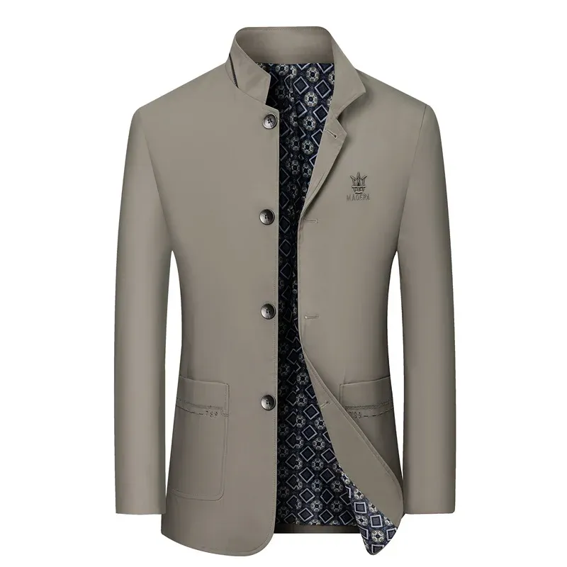 Jackets Men Suit Jackets Blazer Coat Slim Fit Smart Casual Roupas de moda de primavera Asiático Single Basted Black New Chegada M4XL