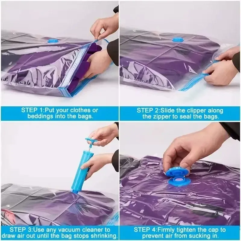 Vacuum Bags for Storing Clothes Space Saver Vacuum Storage Bag with Hand Pump for Comforters,Blanket Storage,Bedding