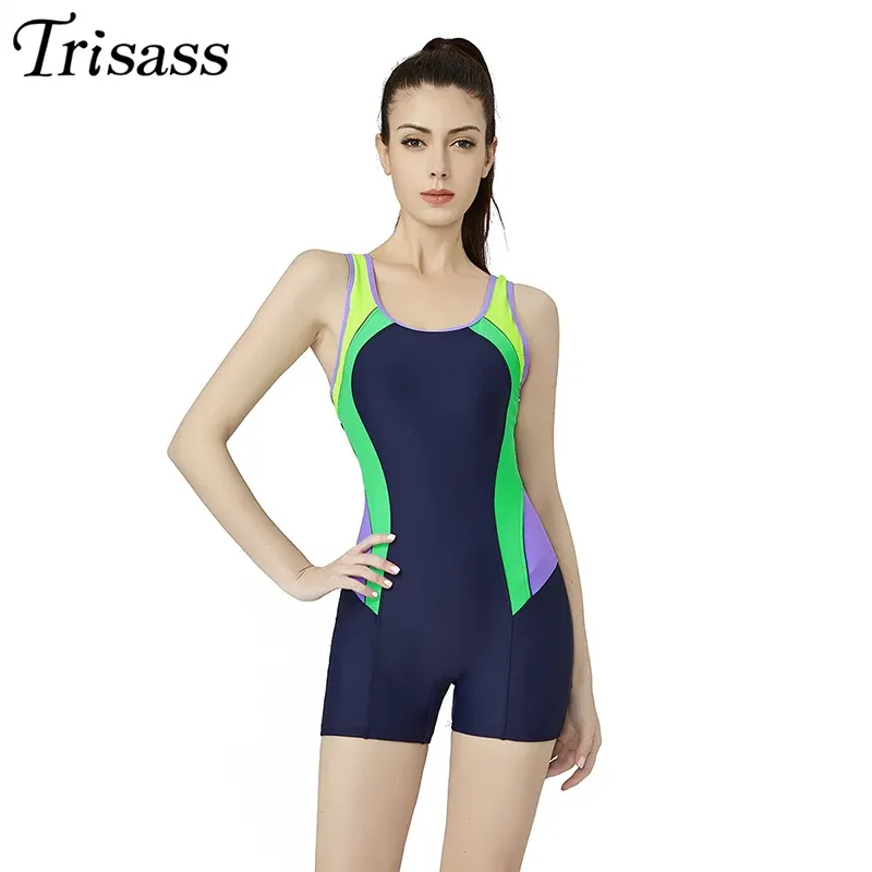 Suits Trisass 2020 New Professional Sport Bodysuit Women's One Piece Swimsuit Short Pants Swimming suit Backless Bathing suit MXXL