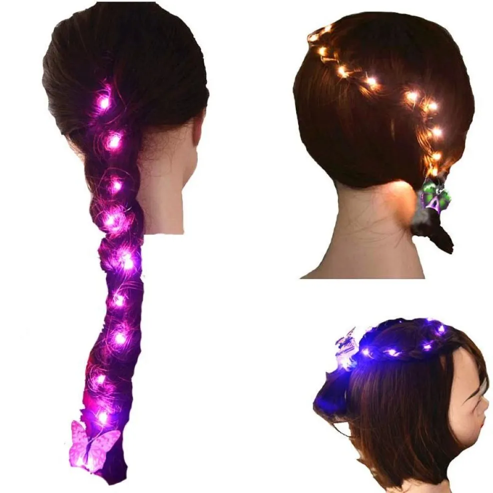 Acessórios para cabelos diy 24x para mulheres Luzes LED LUZES BLINCH STILING FERRAMENTES DE BRAIDER CARNIVAL NOTIDO CLUBE DE CLUBE DE CLUBE DE FESTO255S