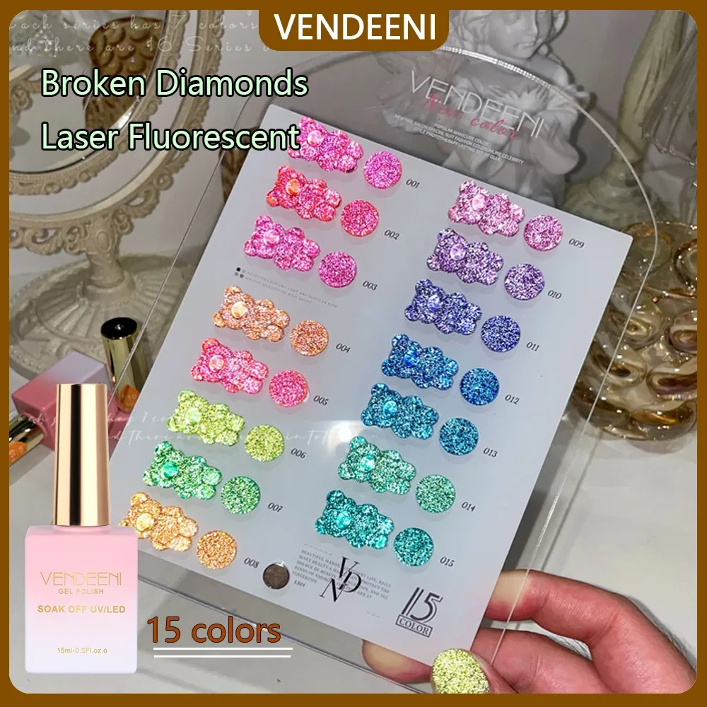 Kits Vendeeni 15 ml Transparent gel nagellack blötlägg av UV LED Semi permanent kattögonvarn för manikyr nagellack