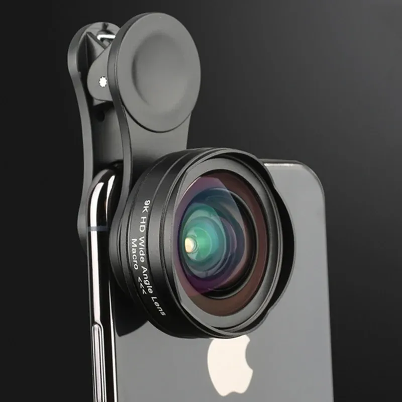 Filters 9K HD 18mm Wide Angle Lens No Distortion With 15X Macro Lens Phone External Lenses for iPhone 13 12 pro max Android Phones