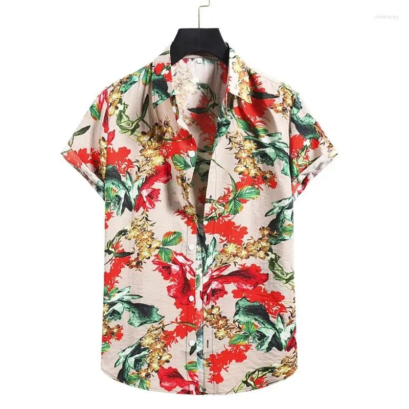 Men's Casual Shirts Hawaiian Tropical Plants Leaves Shirt For Men Fashion 3d Print Short Sleeves Summer Tops Cool Street Oversized Button