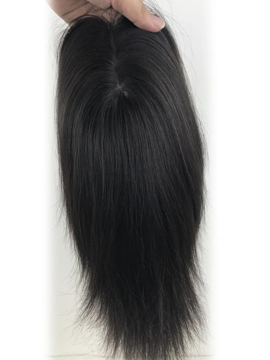 Toppers доступный европейский топпер для волос для человека для белых женщин вводил шелковые основание невидимые узлы натуральный цвет на кусочках волос