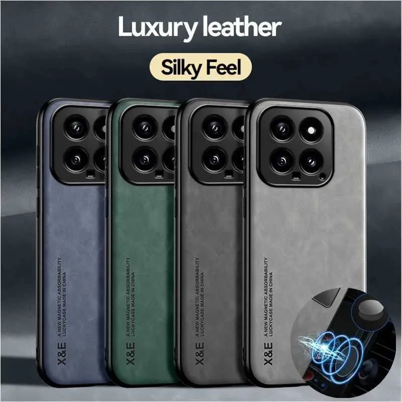 Casos de teléfonos celulares Case de amortiguadores de lujo para MI 14 Ultra protectora Cubierta Magnética Protección del titular del automóvil Phone Coque Fundas Shell CAPA 240423