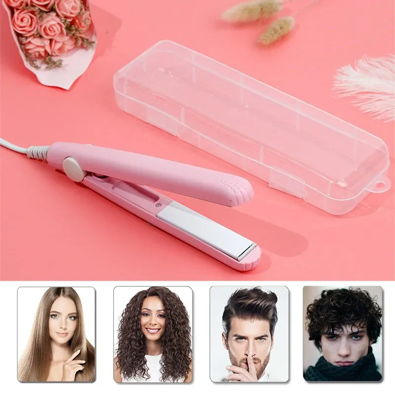 Straighteners New Mini Hair Straightener Flat Iron Ceramic Curling Iron Short Hair Portable DualUse Curler Hair Styling Care For Traveling