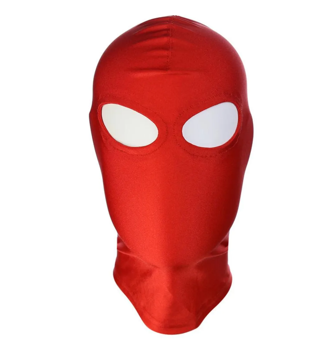 Cappuccio in pelle BDSM Bondage per giochi per adulti Maschere piena Fetish Face Blocking Blindfold per il sesso Z6681410100