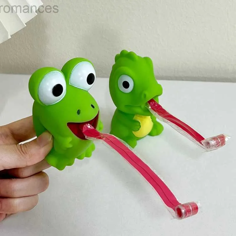 Décompression Toy Enfants créatifs Décompression Fidget Toys Pinchez Frog Dinosaure Tentrant la langue Soulagement Stress Toy Cadeaux de Noël pour les enfants D240424