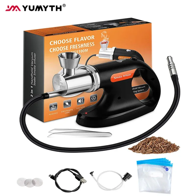 Sealers Yumyth Smoke Infuser Portable Handhållen rökning pistol matlagning mat dryck cocktail kall rök generator sous vide vakuum tätare t268