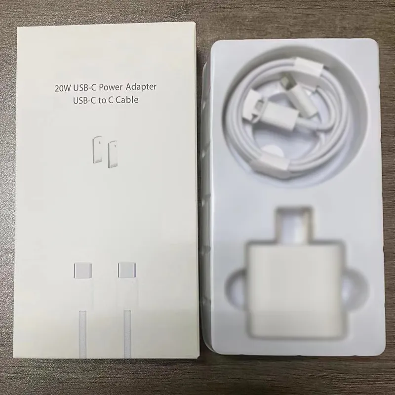 2 w 1 Set 20W PD Typ Curl Szybka ładowarka USB-C Szybkie ładowanie wtyczki USBC Szybka ładowarka dla iPhone 15 Pro Plus Max iPhone ładowarka z detaliczną skrzynką 88DD