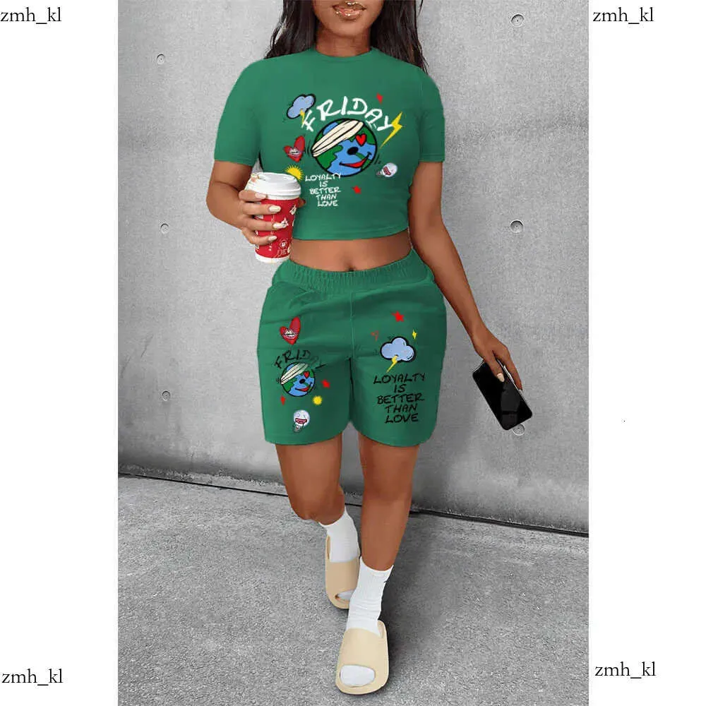 2023 Femmes de survêtement Sport Suits Grands Spring Summer Girl Imprimé Imprimé personnalisé Primp Casual Two Piece Set S-5XL 923