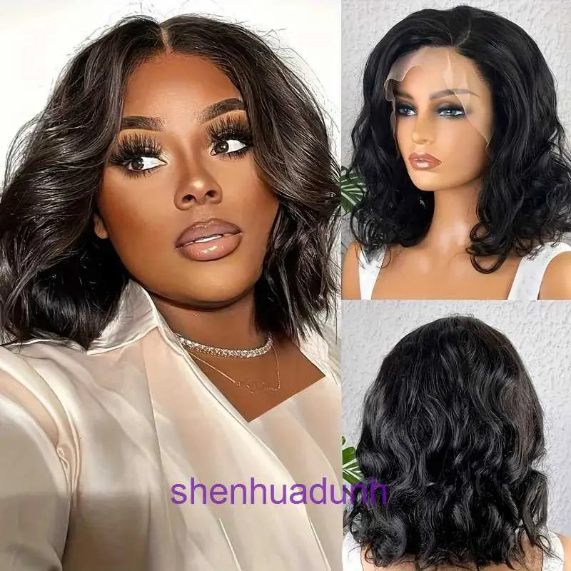 New Jersey Wigs Pitman Wig Boutique Front Spets Wig Black Small Curly Womens Hair Bearband High-temperatur Silk Syntetic Fiber Fluffy Natural