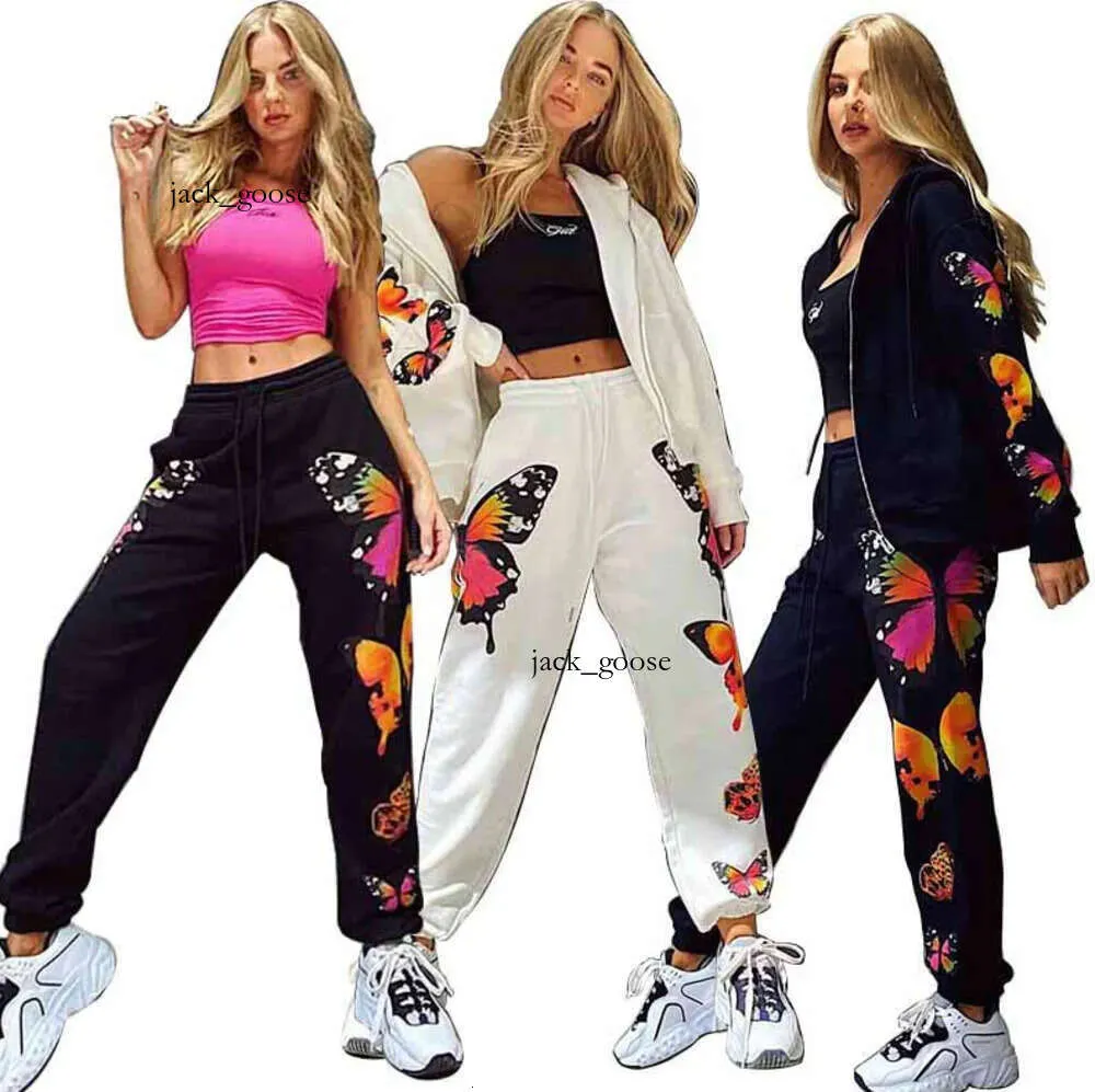 Gelegenheitsfrauen Harem Hosen Mode Schmetterling Druck Schweiß weibliche Unterteile lose Hosen Streetwear High Taille 185