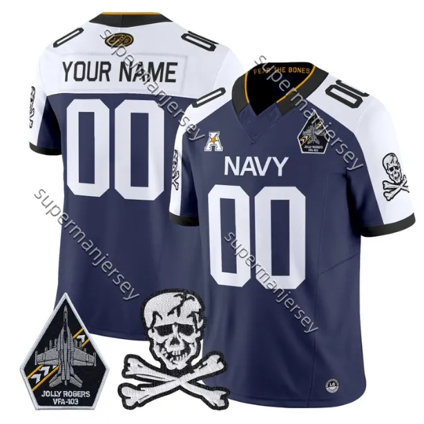 Custom Navy Midshipmen College Football Jersey - Blake