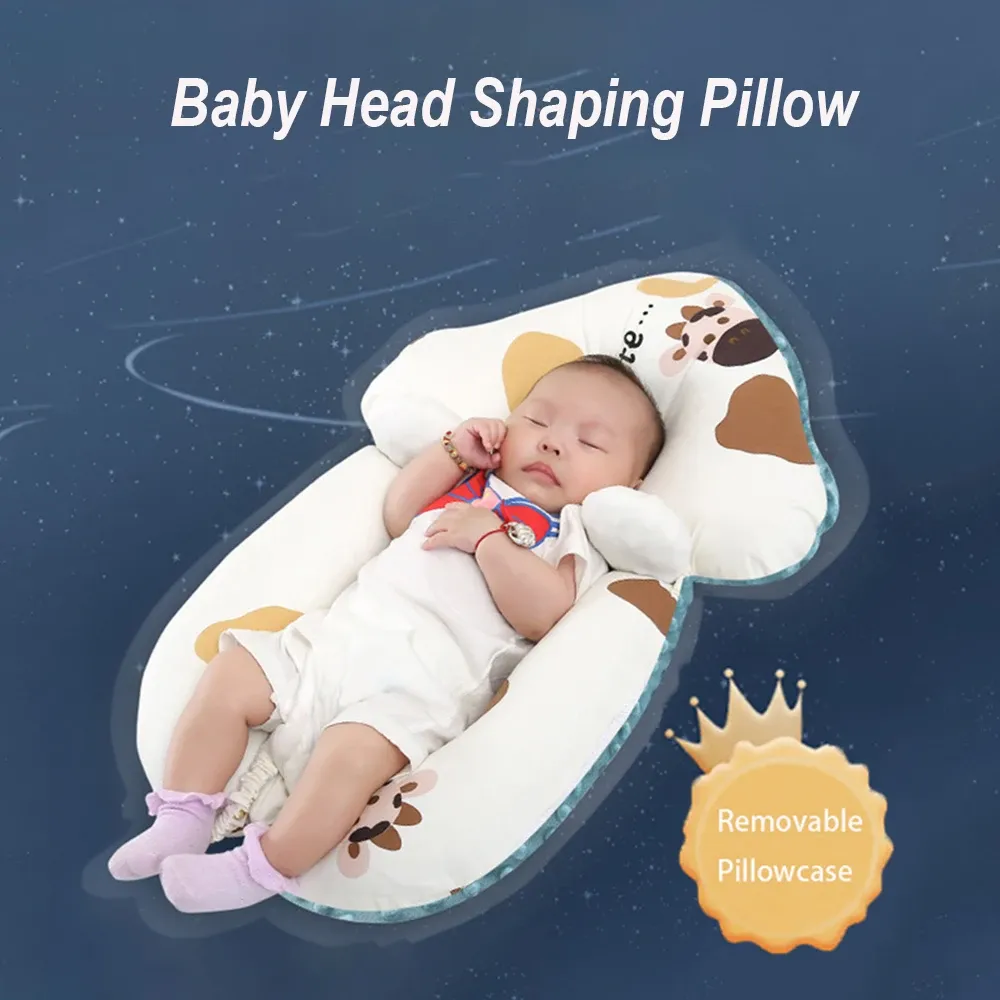 Tees Battilo Baby Nest verhindern flache Kopfkissen Bionische Bett Neugeborene Schlafkissen Shapin Kissen Baumwoll beruhigende Kissen für Säugling