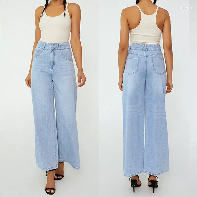 Jeans para mujeres Mujeres Pantalones de mezclilla con cintura ancha con cintura ancha