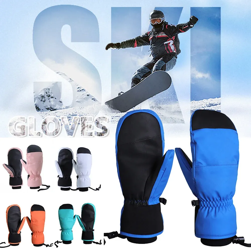 Handskar män kvinnor vinterskidåkning snowboard kan peka på skärm vattentät termisk tjock snöhandskar snöskoter vantar svart vit grå