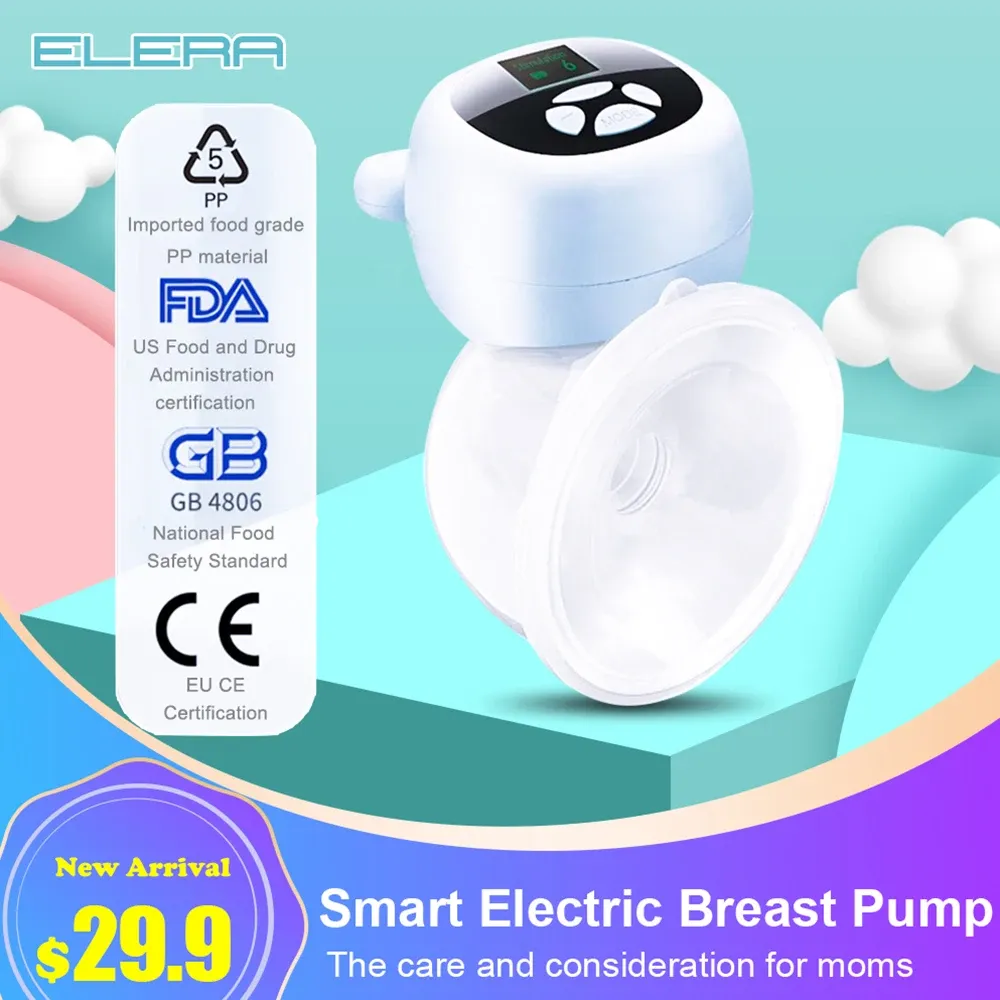 Förbättrare bärbar smart automatisk trådlös elektrisk bröstpump med hög sugkraft USB -laddningsbar bröstmjölksamlare