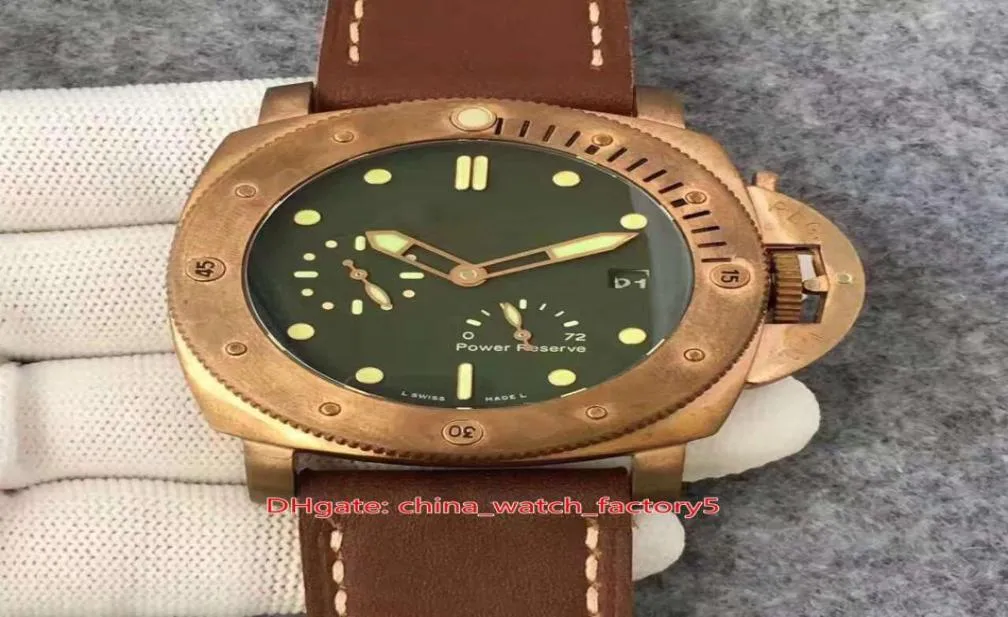 ZF Maker Super Quality Watches 47mm Submersible Green Dial Pam507 PAM00507 BRONZE CALP9010 Mouvement mécanique Automatique Mens WA9112914