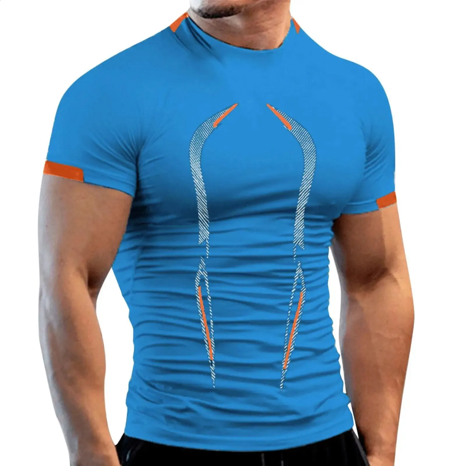 Palestra s-8xl palestra rapida top a secco a secco a compressione maglietta rashguard da uomo sport camicie fitness allenamento manica corta sottoscala 240415