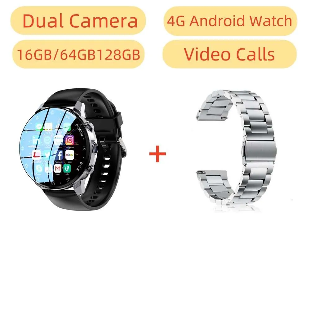 2024 Ny ankomst 4G Smart Watch 1.43 '' 400*400 med dubbla kamera 4G SIM -kort WiFi GPS Outdoor Sport Android Smartwatches för män