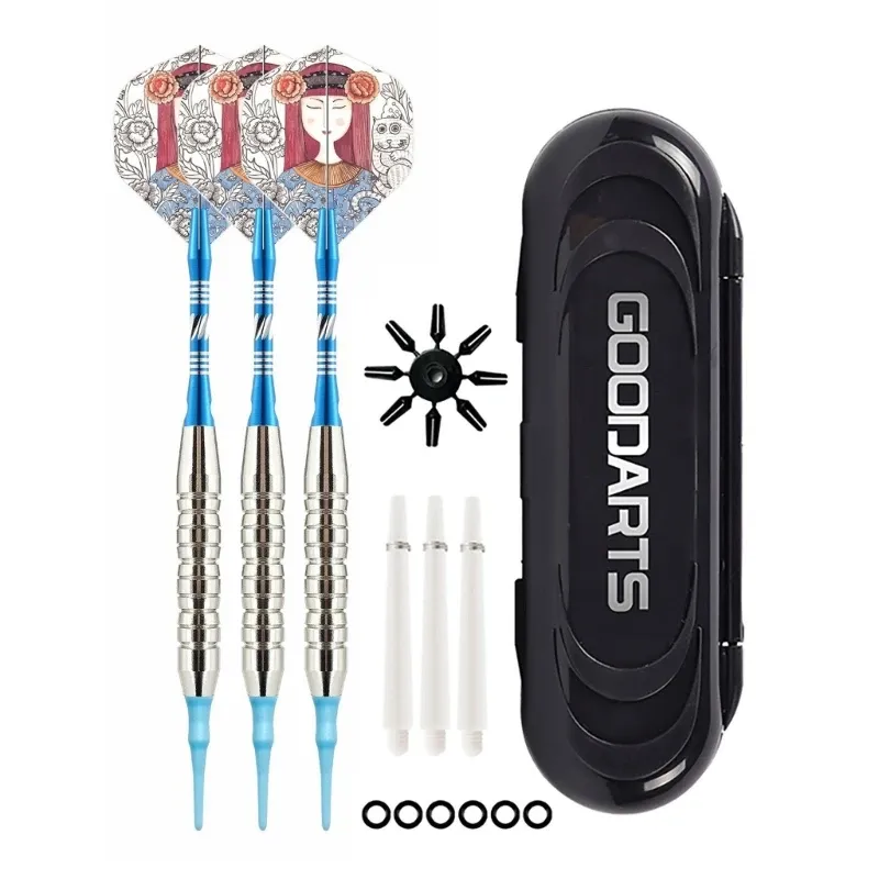 Darts 3pcs/Pack 21g Soft Tip Darts устанавливает стандартный полет PET, алюминиевые дрэты с валами пластиковой наконечник с ящиком для новичков для начинающих