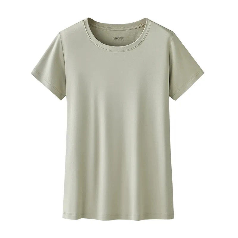 Solid Color Women T -skjortor Bekväm Summer Tee Shirt 2JSU